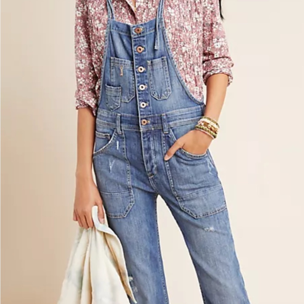 Pilcro and the Letterpress Blue Denim Overalls - m